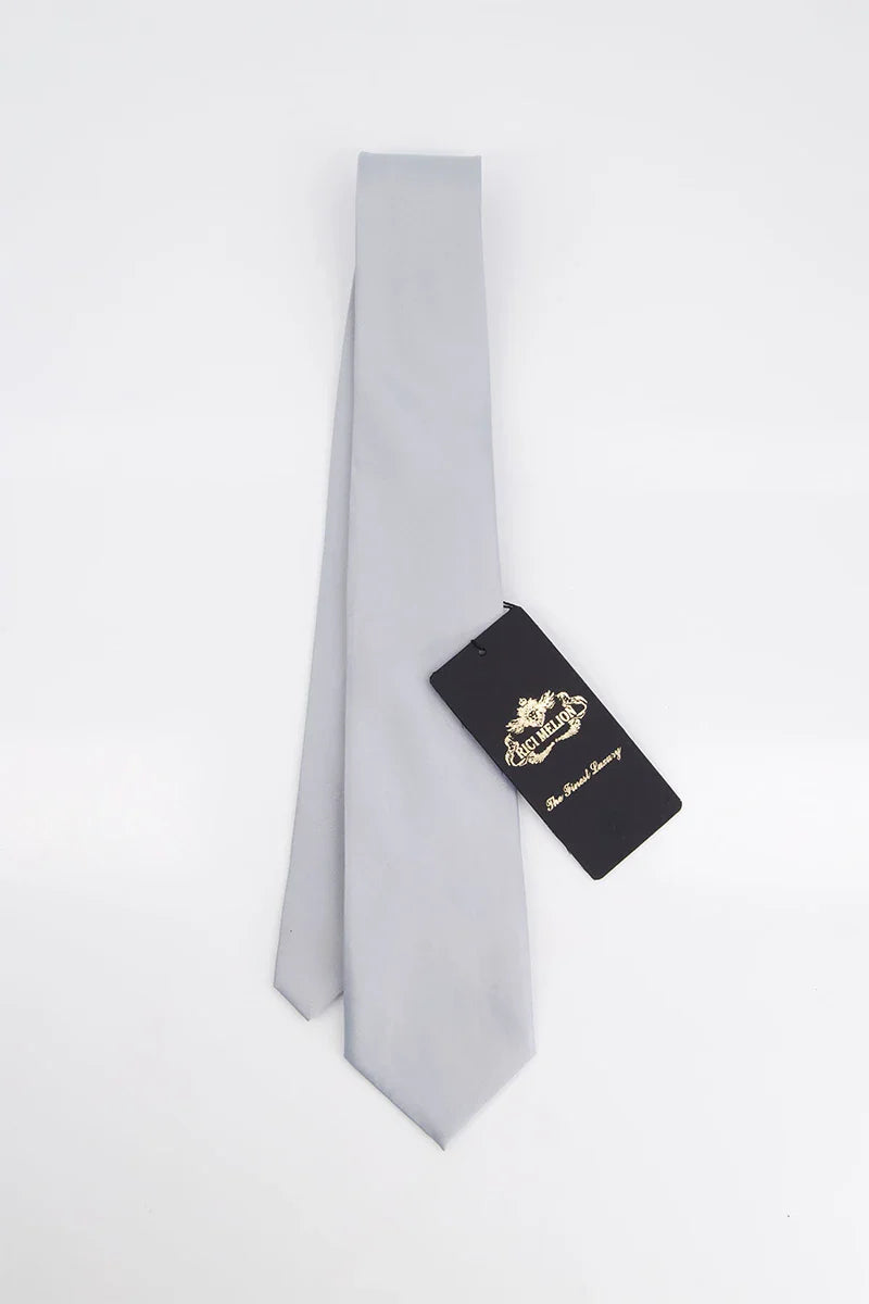 Tifone Tie & Pocket Square-GRY