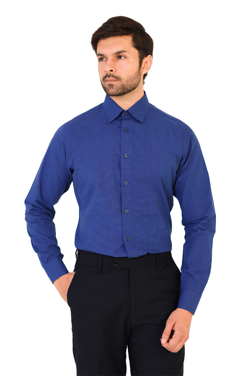 Wilkin Formal Shirt Blue Texture