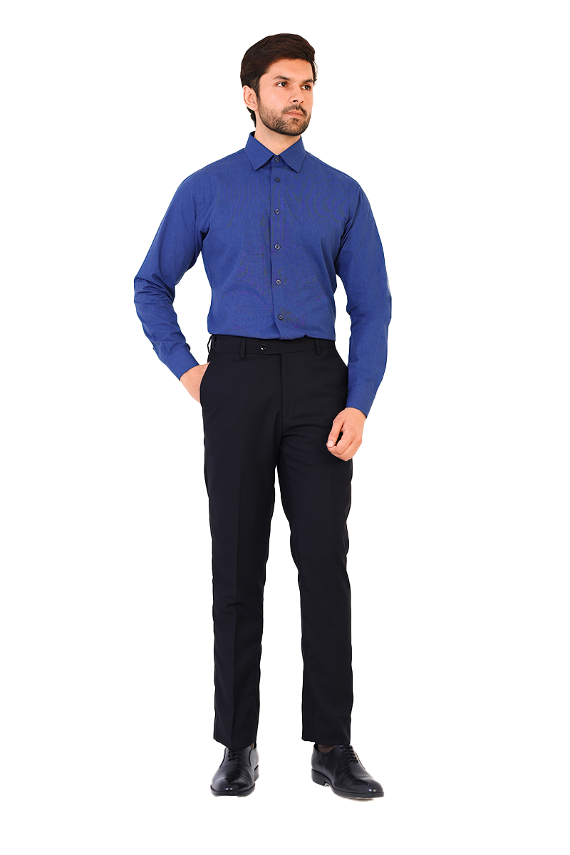Wilkin Formal Shirt Blue Texture