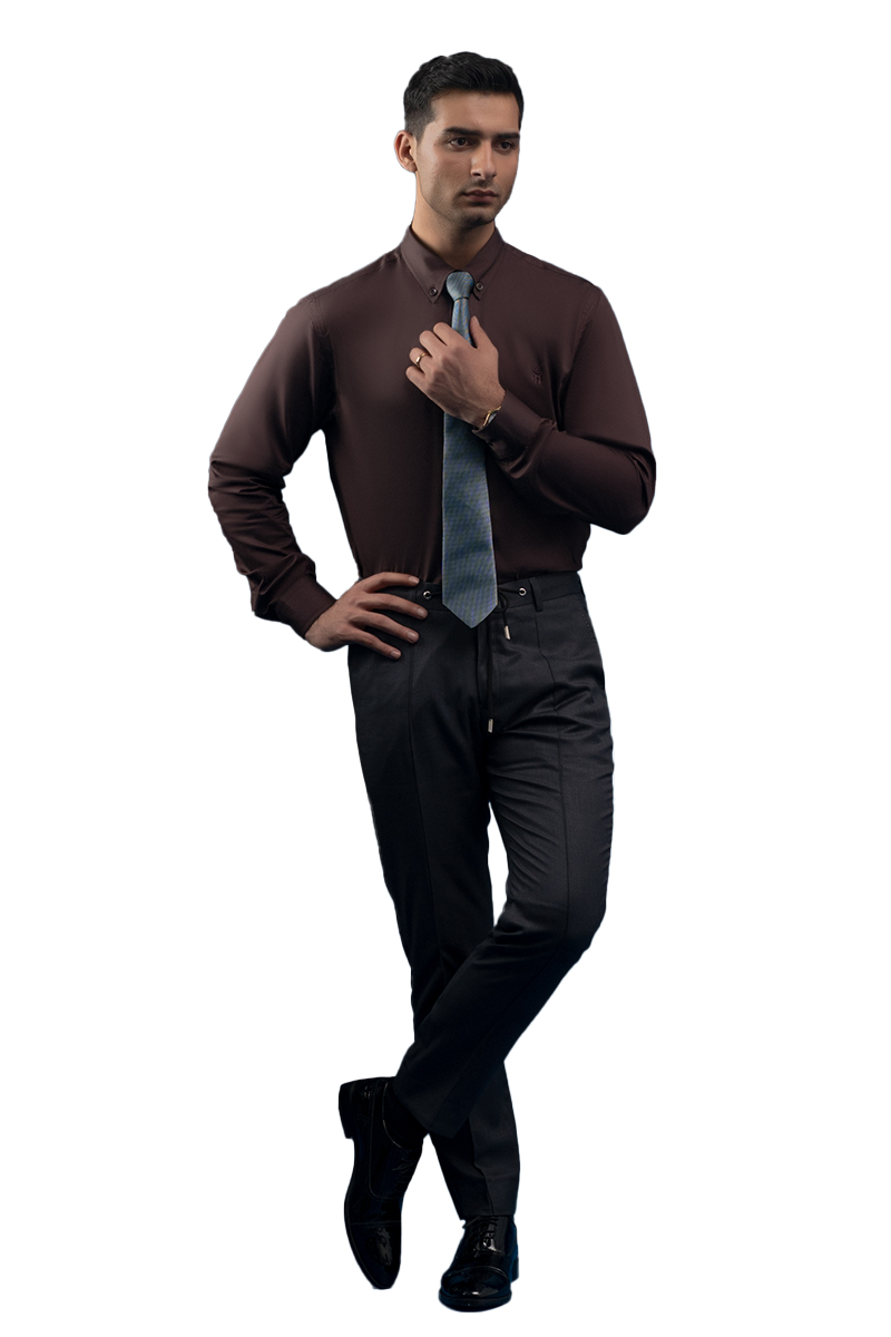 Connemara Formal Shirt-Dark Brown
