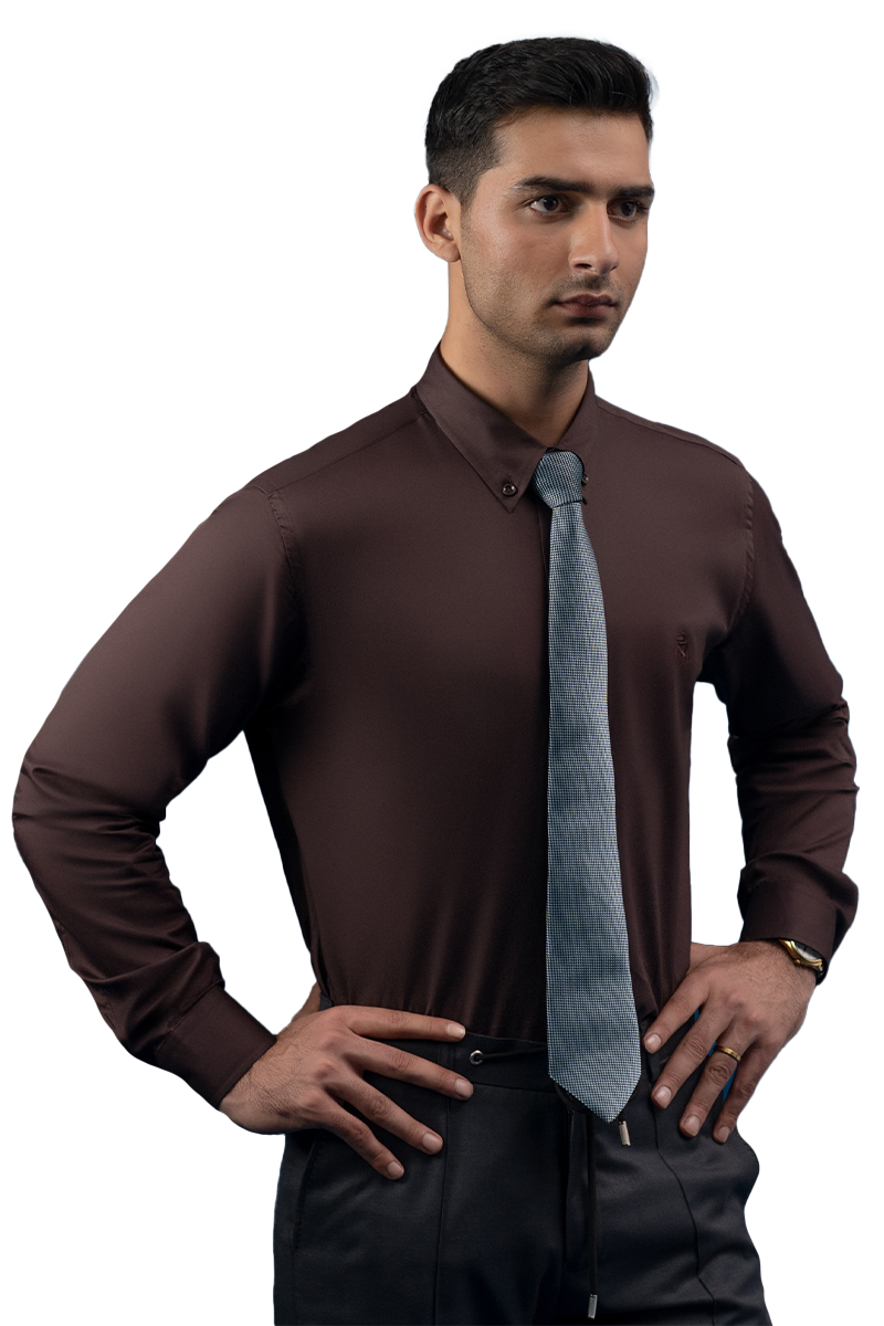 Connemara Formal Shirt-Dark Brown