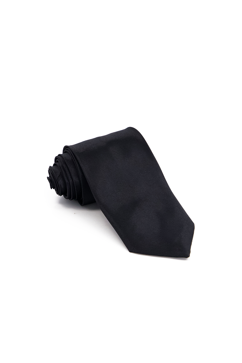 Avvento Tie & Pocket Sqaure-BLK