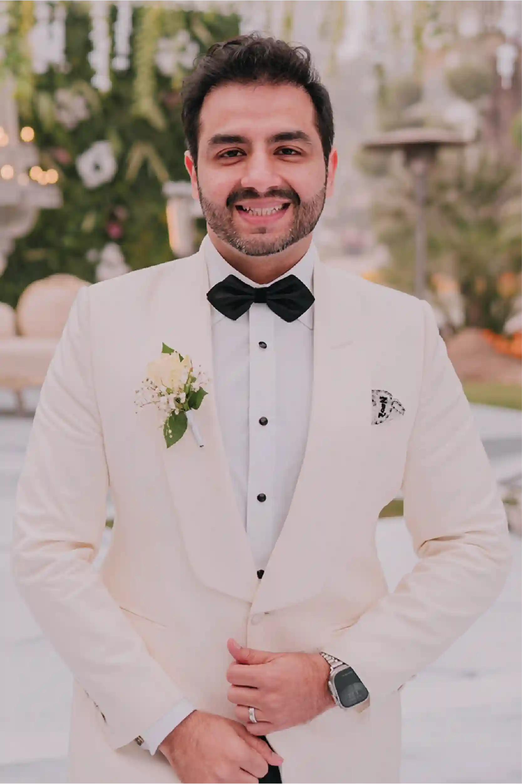 White Engagement suit